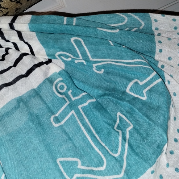 NWT Blue Sperry Lightweight Nautical Scarf, Anchor - Picture 4 of 8
